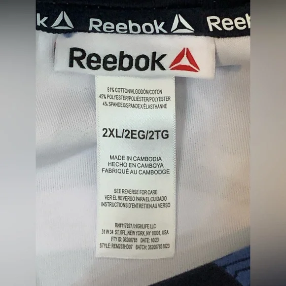 Reebok Mens 2XL Hoodie Unwind White Blue - Picture 8 of 11